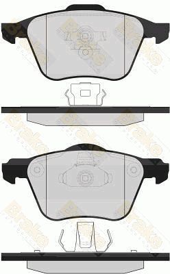 BRAKE ENGINEERING Комплект тормозных колодок, дисковый тормоз PA1583